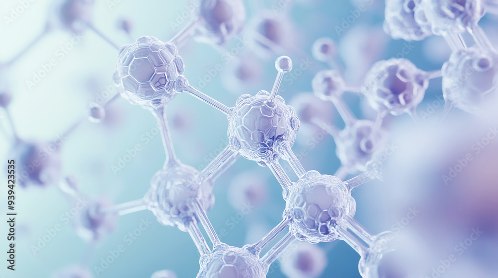 Background with molecules. research, biology, technology.