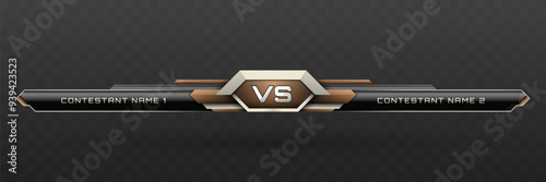 Game Versus Lower Third in Brown, Silver and Metallic Black Theme for Esports, Gaming, and Sports Broadcasts