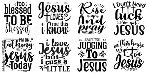 Simple Jesus Labels And Badges, Phrases Collection Vector Illustration for Advertisement, Decal, Flyer