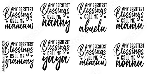 Simple Grandpa Typographic Emblems, Invitation Set Vector Illustration for Social Media Post, Sticker, Stationery