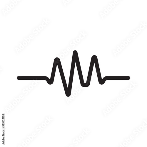 Minimalist heartbeat wave graphic - Pulse frequency signal on a white background, symbolizing life force and vital energy.