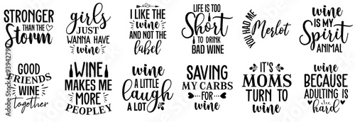 Elegant Wine Quotes, Trendy Retro Style Illustration Pack Vector Illustration for Logo, Advertisement, Printing Press