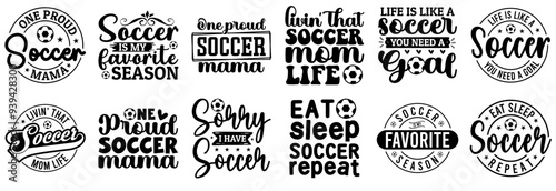 Fotografía Cute Soccer Labels And Badges, Calligraphy Set Vector Illustration for Icon, Sta