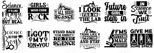 Modern Science Labels And Badges, Invitation Bundle Vector Illustration for Vouchers, T-Shirt Design, Icon