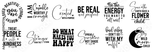 Creative Inspirational Calligraphic Lettering, Hand Lettering Set Vector Illustration for Vouchers, T-Shirt Design, Social Media Post