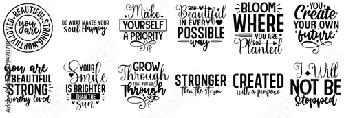 Minimalist Inspirational Invitation, Calligraphic Lettering Collection Vector Illustration for Banner, Stationery, Presentation