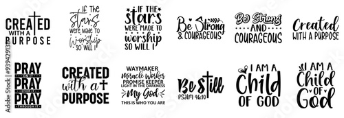 Minimal Christian Hand Lettering, Labels And Badges Pack Vector Illustration for Label, Poster, Decal