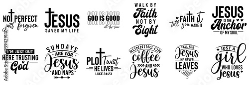 Colourful Christian Calligraphic Lettering, Invitation Collection Vector Illustration for Magazine, Poster, Packaging