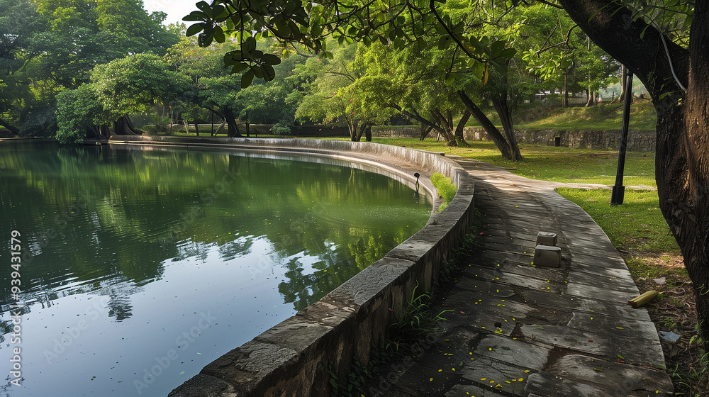A water reservoir among the greenery A water reservoir among the greenery