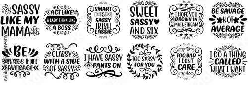 Simple Sassy Inscriptions, Invitation Set Vector Illustration for Banner, Sticker, Announcement
