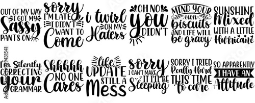 Cute Sarcastic Invitation, Trendy Retro Style Illustration Set Vector Illustration for Social Media Post, Newsletter, T-Shirt Design