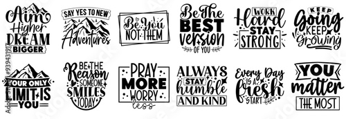 Modern Inspirational Invitation, Phrases Set Vector Illustration for Decal, Bookmark, Vouchers