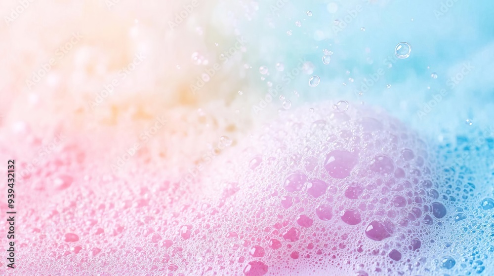 Close-up of colorful bubbles in a soapy water Close-up of colorful bubbles in a soapy water