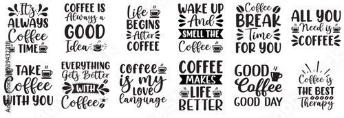 Classic Coffee Typography, Labels And Badges Bundle Vector Illustration for Vouchers, Mug Design, Flyer