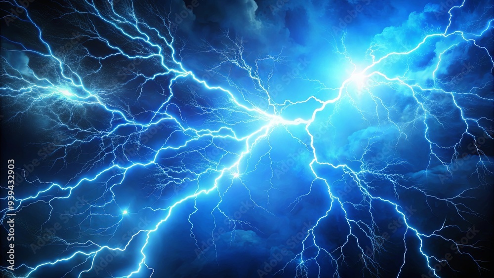 custom made wallpaper toronto digitalElectric storm with burst blue lightning bolts creating an intense energy background