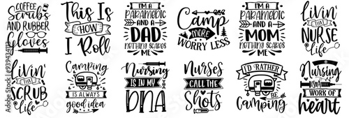 Minimal Occupation Trendy Retro Style Illustration, Calligraphic Lettering Set Vector Illustration for Motion Graphics, Magazine, Book Cover