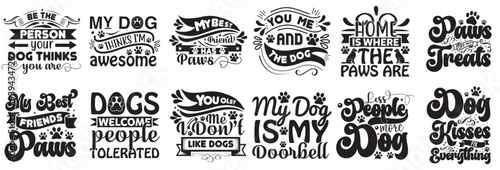 Creative Dog Calligraphic Lettering, Calligraphy Collection Vector Illustration for Icon, Social Media Post, Printing Press photo