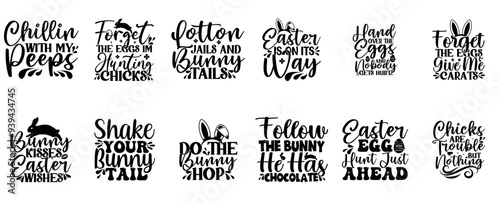 Simple Easter Calligraphy, Hand Lettering Pack Vector Illustration for Icon, Printable, Banner