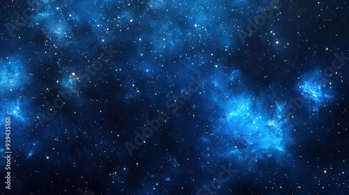 Wallpaper Mural A mesmerizing blue galaxy filled with twinkling stars and cosmic dust, offering a beautiful, celestial backdrop for creative projects. Torontodigital.ca