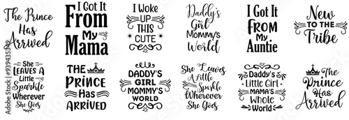 Minimal Baby Born Calligraphy, Hand Lettering Bundle Vector Illustration for Packaging, Sticker, Social Media Post