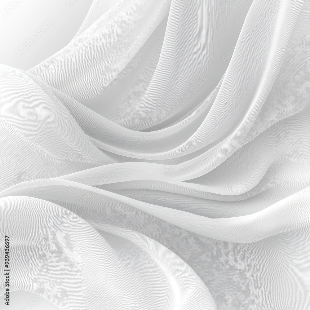 Abstract White Fabric with Wrinkles and Lines