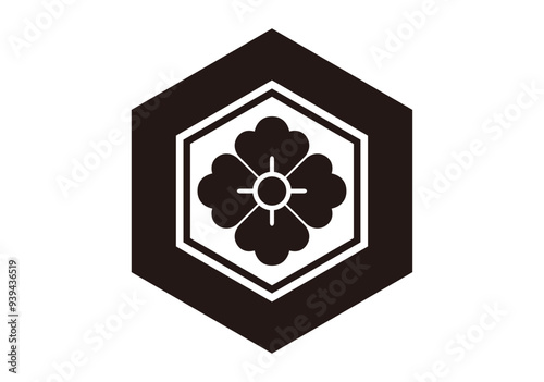 亀甲に花角