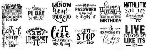 Decorative Pi Day Trendy Retro Style Illustration, Phrases Collection Vector Illustration for Infographic, Announcement, Advertisement
