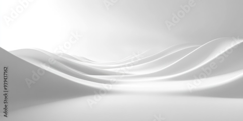 Abstract White Wavy Surface with Light