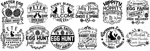 Creative Easter Calligraphy, Hand Lettering Pack Vector Illustration for Magazine, Sticker, Greeting Card