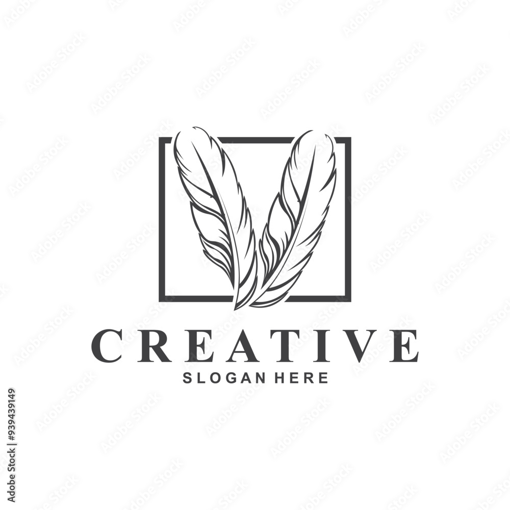 Feather Logo Vector Symbol Design Feather Logo Vector Symbol Design