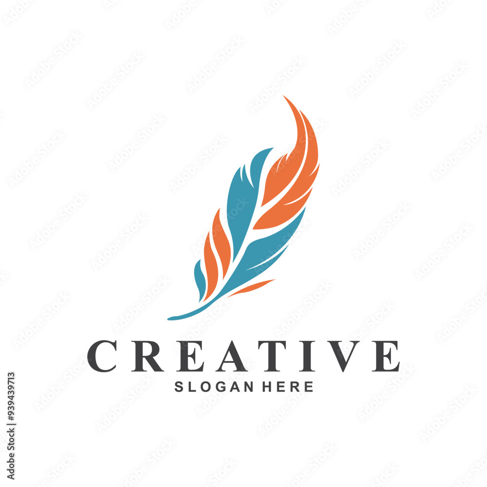 Fototapeta premium Feather Logo Vector Symbol Design