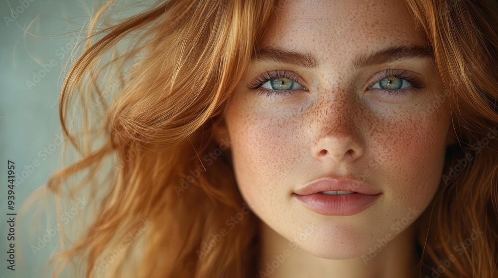 portrait of a woman with flowing chestnut hair soft lighting accentuating her features against a minimalist background portrait of a woman with flowing chestnut hair soft lighting accentuating her features against a minimalist background