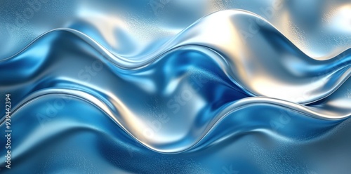 Abstract Blue and White Waves