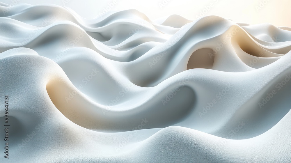 Abstract White Wave 3D Rendering Abstract White Wave 3D Rendering