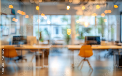 motion blur background of modern office interior design contemporary workspace for creative business defocus long exposure shake jerk