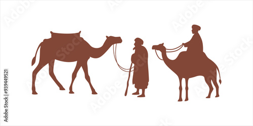 Silhouette of a Camel Against a Desert Sunset