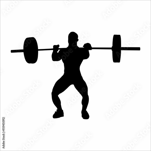 silhouette of a man lifting weights