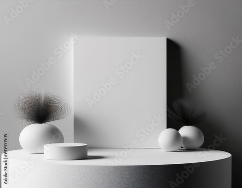 Black and White Minimalist Interior with Modern Furniture DMZ photo