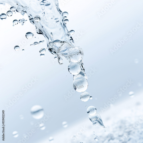 Clean and detailed splash of water droplets in mid-air