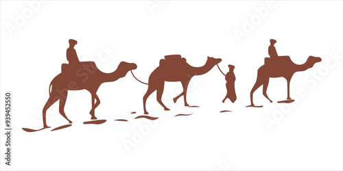 Silhouette of a Camel Against a Desert Sunset