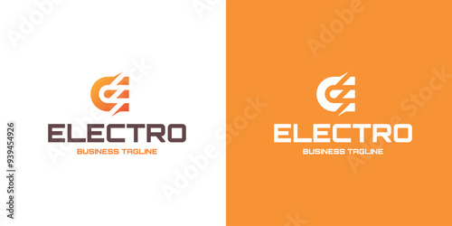 electric e letter logo vector