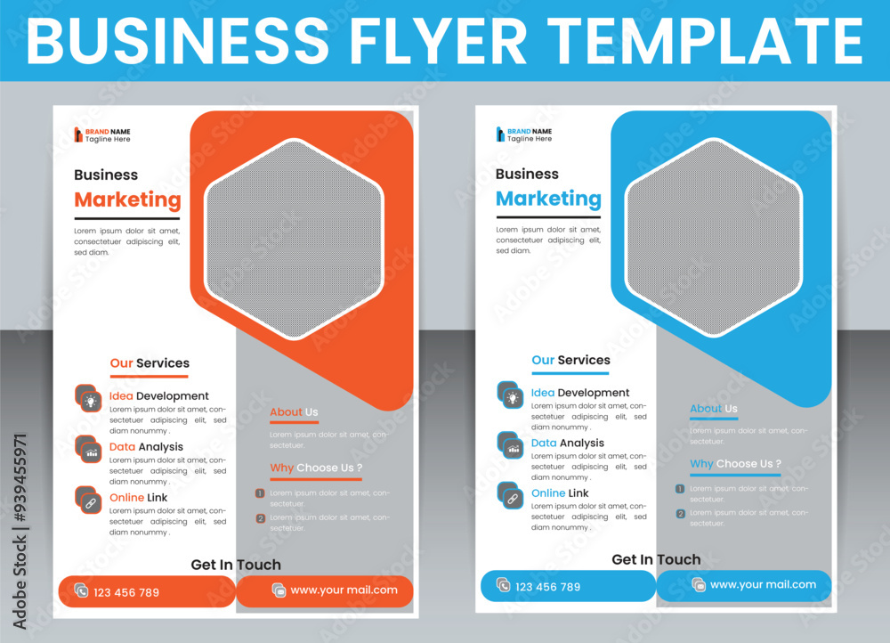 Obraz premium Business Flyer Template Design,Graphic Design Layout With Triangle 