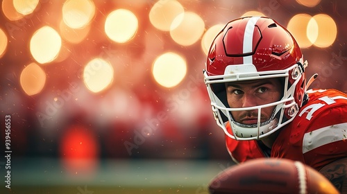 American Football Player in Helmet photo