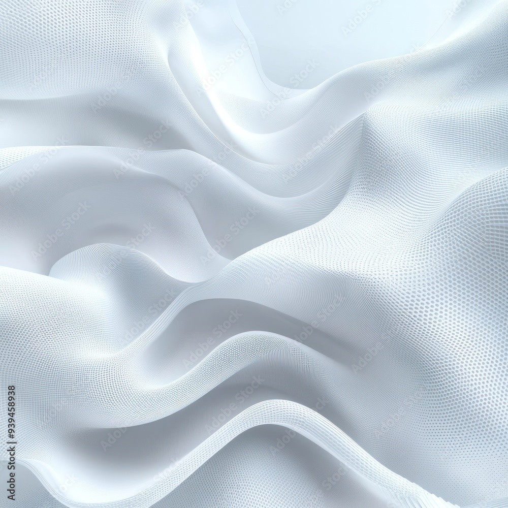 Obraz premium Abstract White Wavy Surface with Dotted Texture