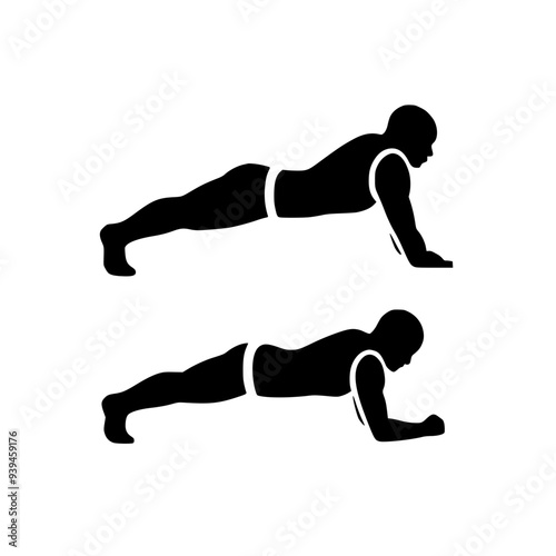 Planks icon silhouette of a person running