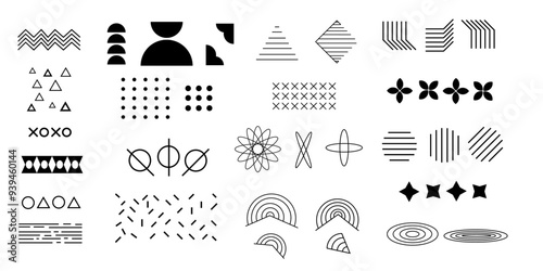 abstract geometric shape set collection, Background design elements set, Shapes creative group icon set,Print and Cool Hip bits Pack
