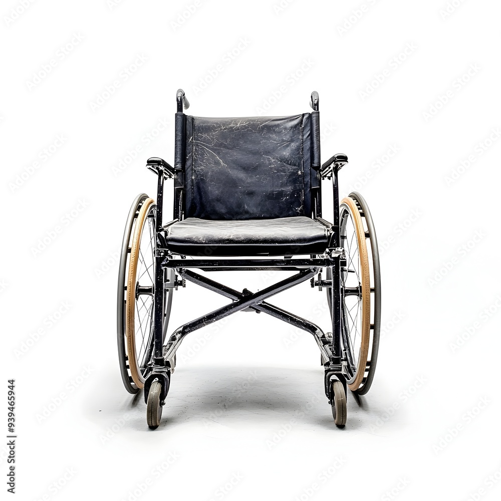 Isolated Wheelchair on White Background Showcasing Mobility Assistance Isolated Wheelchair on White Background Showcasing Mobility Assistance