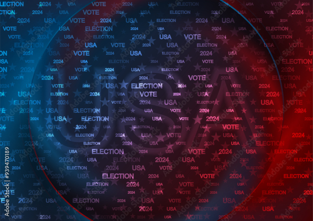 Poster background for the US presidential election 2024 with USA flag colors. Vector design Poster background for the US presidential election 2024 with USA flag colors. Vector design