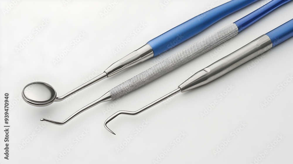 Close up Photograph of a Selection of Dental Tools and Instruments Neatly Arranged on a Clean White Background Ideal for Dental Care Dental Clinic or Dental Services Concepts Close up Photograph of a Selection of Dental Tools and Instruments Neatly Arranged on a Clean White Background Ideal for Dental Care Dental Clinic or Dental Services Concepts