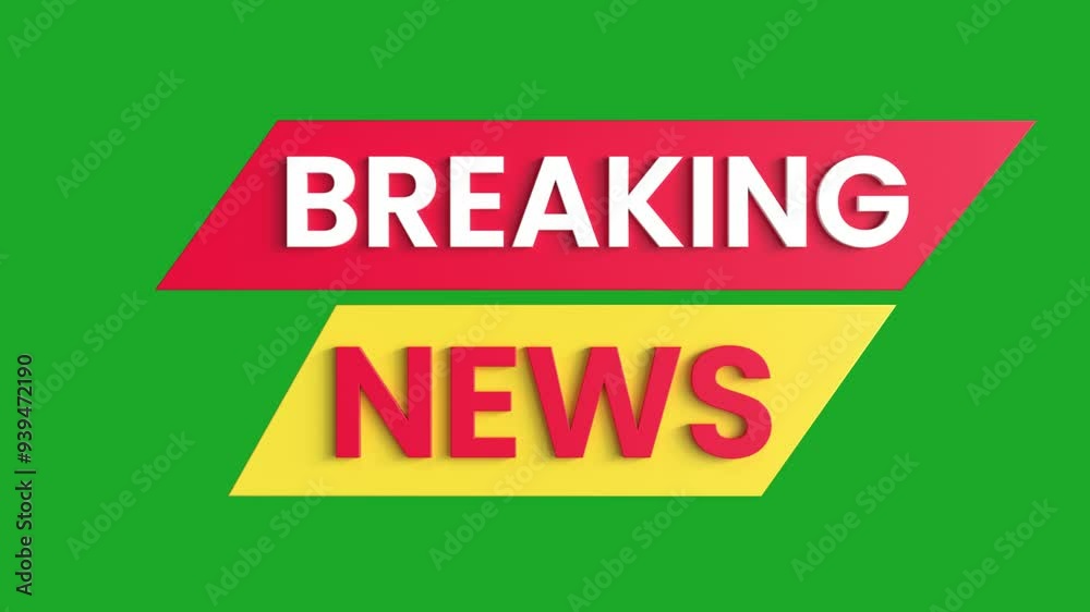 3D Breaking News rotating green screen chroma key, 4K animation clip ...